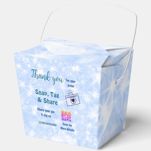 Snap label share social media q r code glitter bla bedankdoosjes (Voorkant)