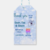 Snap label share social media q r code glitter bla cadeaulabel (Voorkant)