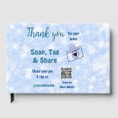 Snap label share social media q r code glitter bla gastenboek (Voorkant)