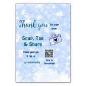 Snap label share social media q r code glitter bla kaart (Voorkant)