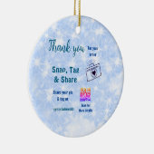 Snap label share social media q r code glitter bla keramisch ornament (Rechts)