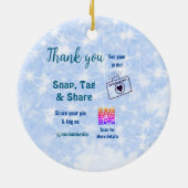 Snap label share social media q r code glitter bla keramisch ornament (Achterkant)