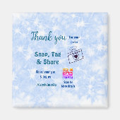Snap label share social media q r code glitter bla magneet (Voorkant)