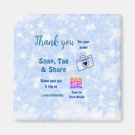 Snap label share social media q r code glitter bla magneet