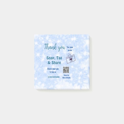 Snap label share social media q r code glitter bla post-it® notes (Voorkant)