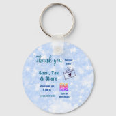 Snap label share social media q r code glitter bla sleutelhanger (Voorkant)