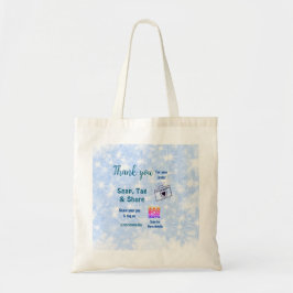 Snap label share social media q r code glitter bla tote bag