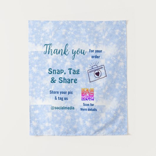 Snap label share social media q r code glitter bla wandkleed (Voorkant)