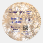 Snap label share social media q r code glitter gol (Voorkant)