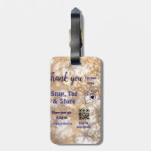 Snap label share social media q r code glitter gol bagagelabel (Achterkant verticaal)