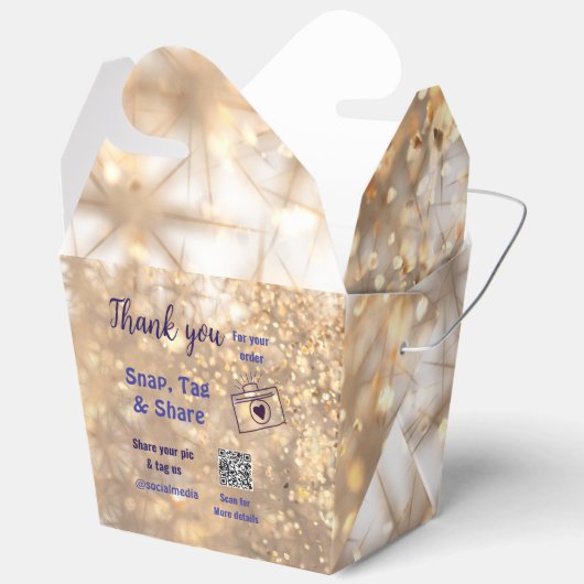 Snap label share social media q r code glitter gol bedankdoosjes (Open)