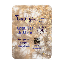 Snap label share social media q r code glitter gol magneet
