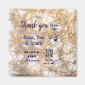 Snap label share social media q r code glitter gol magneet (Voorkant)
