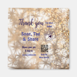 Snap label share social media q r code glitter gol magneet