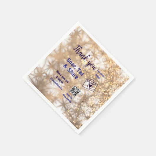 Snap label share social media q r code glitter gol servet (Hoek)