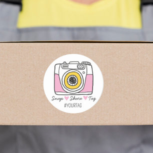 Snap & Share Bedankt sociale media-verpakking  Ronde Sticker