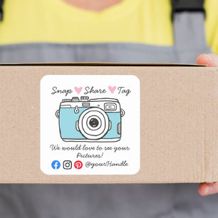 Snap & Share Bedankt sticker voor sociale media-ve