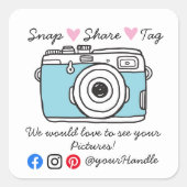 Snap & Share Bedankt sticker voor sociale media-ve (Voorkant)