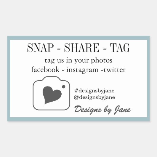 Snap Share Label Small Business Sticker (Voorkant)