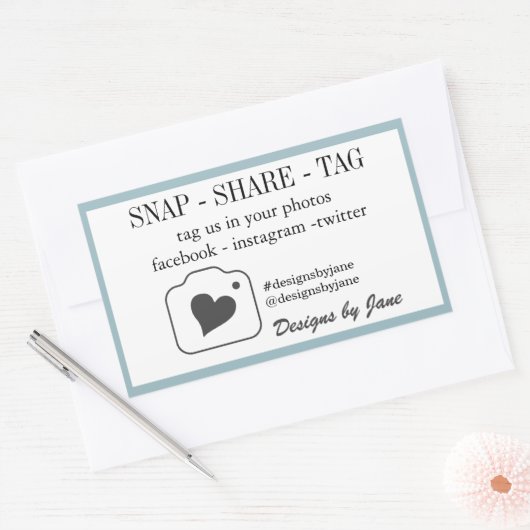 Snap Share Label Small Business Sticker (Envelop)