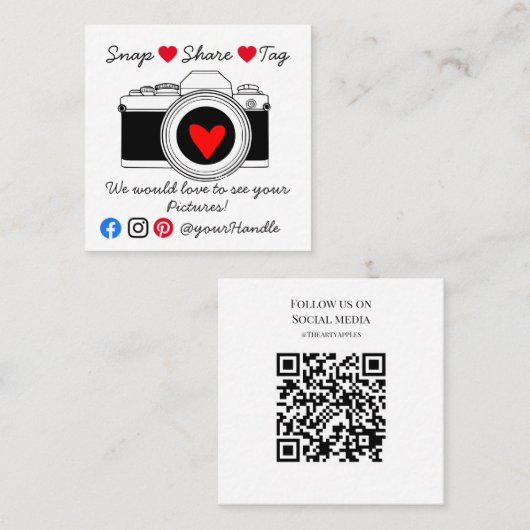 Snap Share label Social Media Business Order bedan (Voorkant / Achterkant)