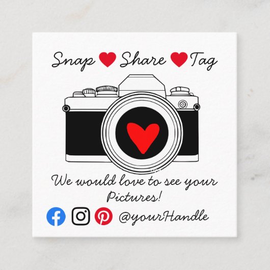 Snap Share label Social Media Business Order bedan (Voorkant)