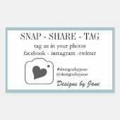 Snap Share Tag Sticker voor Klein Bedrijf (Voorkant)