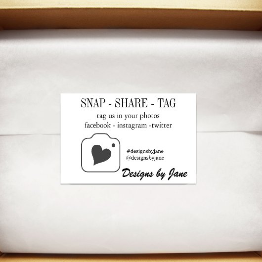 Snap Share Tag Sticker voor Klein Bedrijf