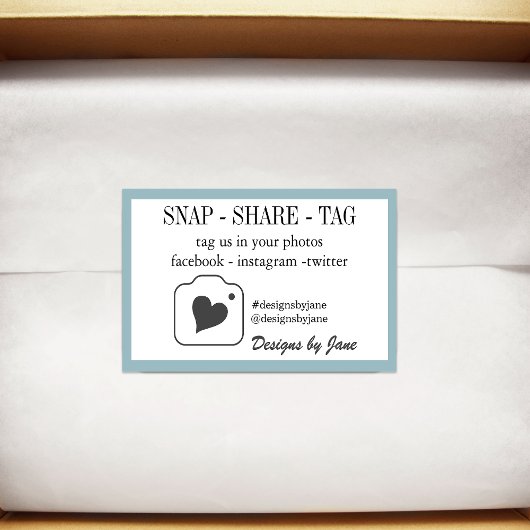 Snap Share Tag Sticker voor Klein Bedrijf