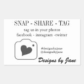 Snap Share Tag Sticker voor Klein Bedrijf (Voorkant)