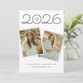 Snap Shots Minimal Graduation Announcement Card Kaart (Staand voorkant)