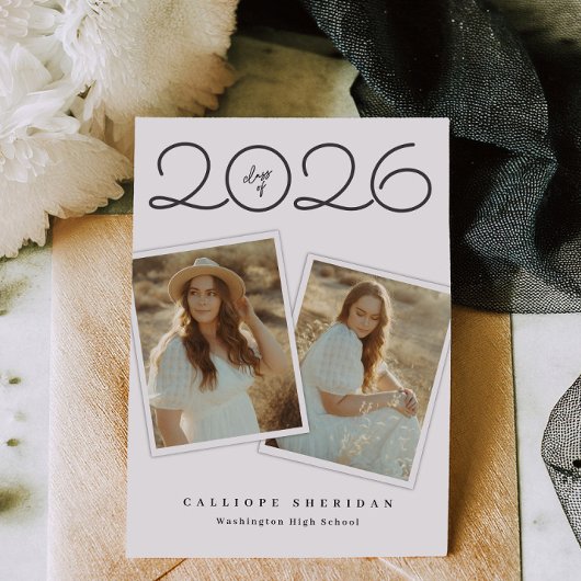 Snap Shots Minimal Graduation Announcement Card Kaart