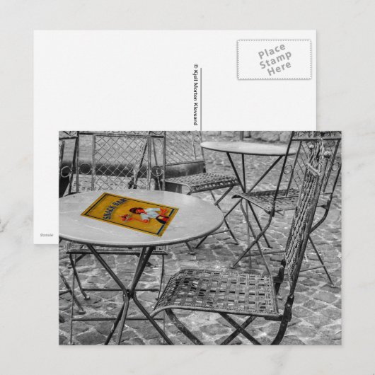 Snapbar buitentabel briefkaart (Voorkant / Achterkant)