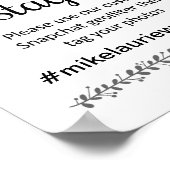 Snapchat Instagram Hashtag Wedding Sign -Rochester Poster (Hoek)