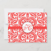 Snapdragon Coral Wedding RSVP (Achterkant)