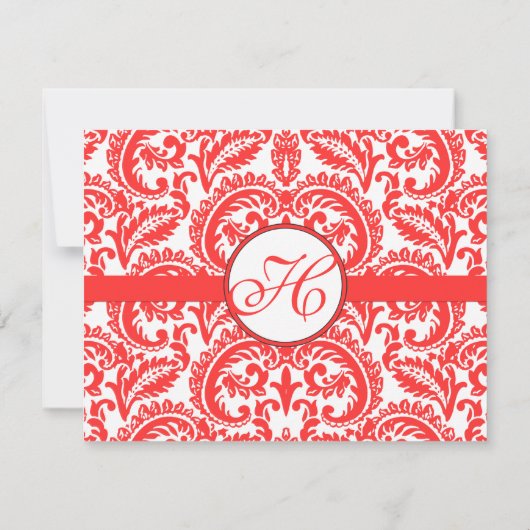 Snapdragon Coral Wedding RSVP (Achterkant)