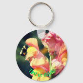 Snapdragon Flower and Bumble bee Personalized Sleutelhanger (Voorkant)