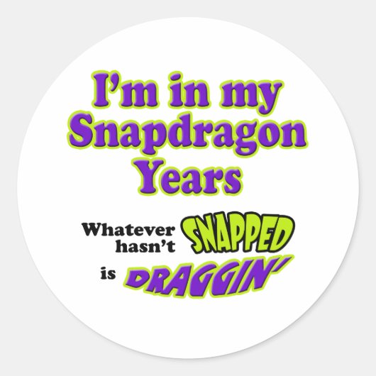 Snapdragon-jaren Ronde Sticker (Voorkant)