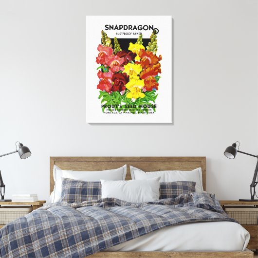 Snapdragon  Seed Packet Canvas Afdruk (Insitu (Slaapkamer))