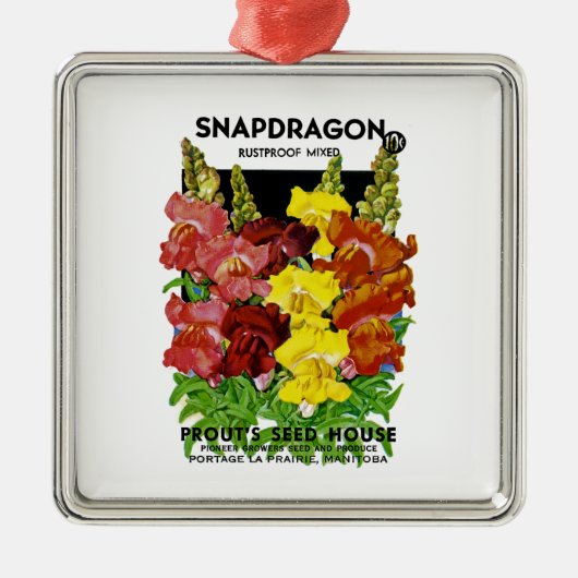 Snapdragon  Seed Packet Metalen Ornament (Voorkant)
