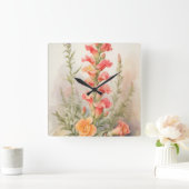 Snapdragon Splendor Vierkante Klok (Huis)