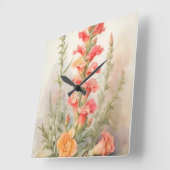 Snapdragon Splendor Vierkante Klok (Hoek)