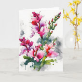 Snapdragon - Watercolor flowers Kaart (Gele Bloem)