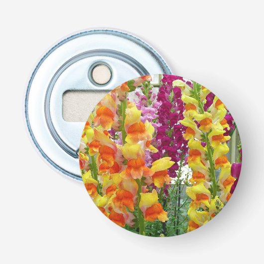 Snapdragons Colorful Floral Button Flesopener (Voorkant)