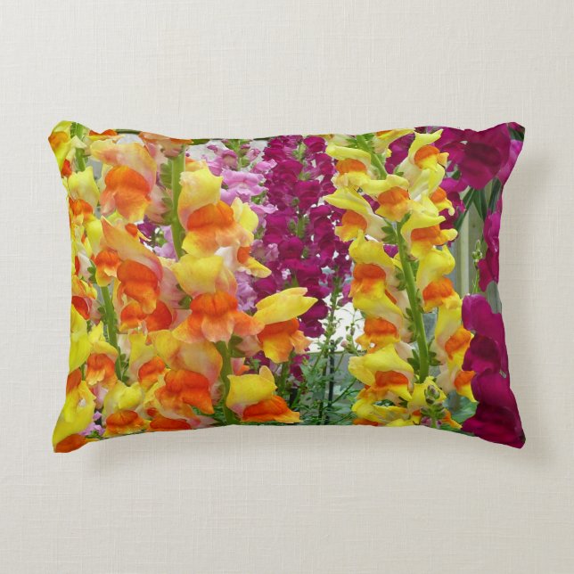 Snapdragons Colorful Floral Decoratief Kussen (Voorkant)