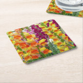 Snapdragons Colorful Floral Kartonnen Onderzetters (Schuin)