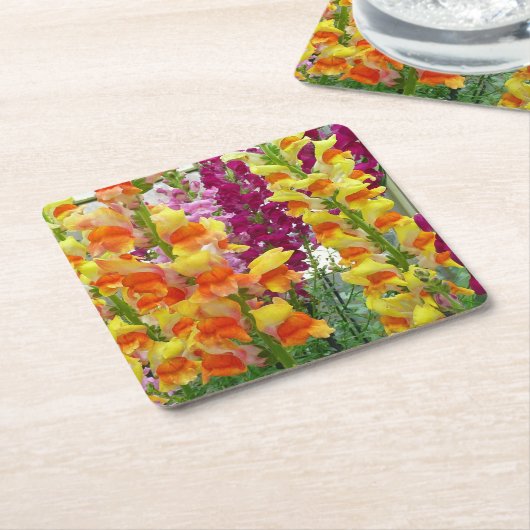 Snapdragons Colorful Floral Kartonnen Onderzetters (Schuin)