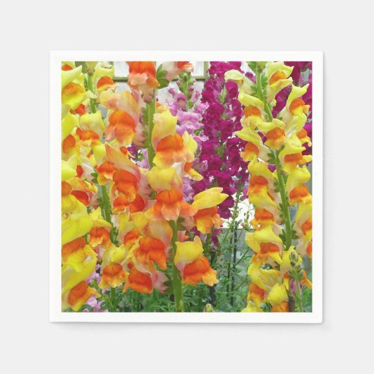 Snapdragons Colorful Floral Servetten (Voorkant)