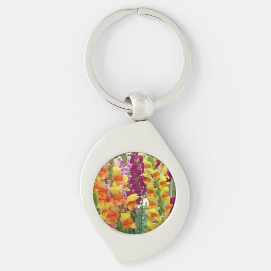 Snapdragons Colorful Floral Sleutelhanger (Voorkant)