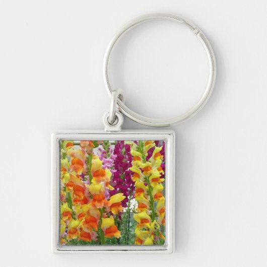 Snapdragons Colorful Floral Sleutelhanger (Voorkant)